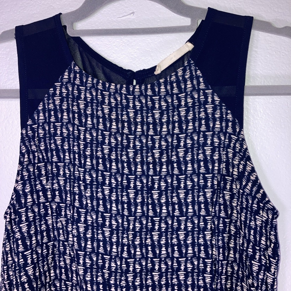 Elodie Women's S Dressy Blue Tank Sheer Fabric Shoulders & Back